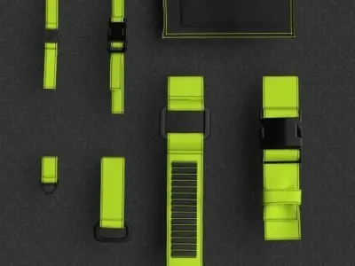 Techwear elements for 3D character model 3D model