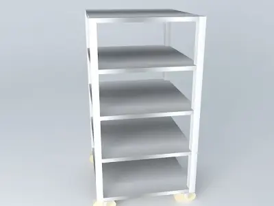 Kit shelving unit with four shelves Free 3D model