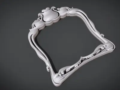 Simple Frame Ornament Furniture Low-poly 3D model