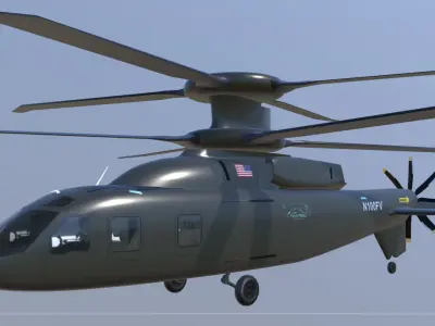 Sikorsky Boeing SB1 Defiant demonstrator Low-poly 3D model