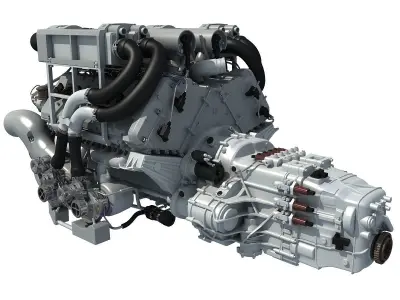 Bugatti Veyron Engine 3D model