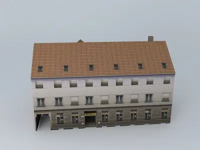 European Style Post Office Building Low-poly 3D model