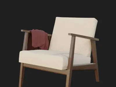 Armchair  with blanket Free low-poly 3D model