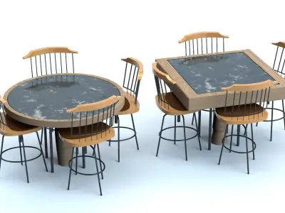 Table and chairs Free 3D model purchase