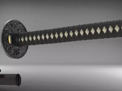 Samurai dark katana 3D model