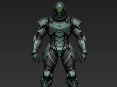 Sci-Fi Character Protector Concept 3D model