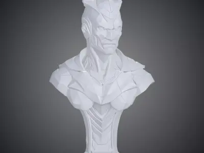 Cybernetic Hero Bust - Futuristic Cyborg Soldier PM-260 3D print model