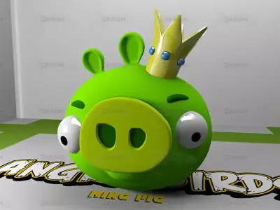 King Pig - Angry Birds 3D Model Low-poly 3D model