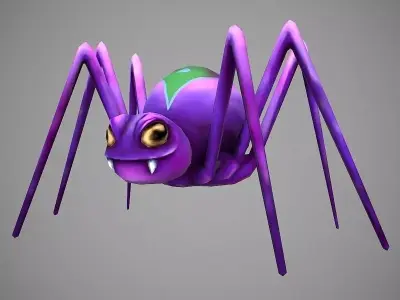 Hand Painted Spider  Low-poly 3D model