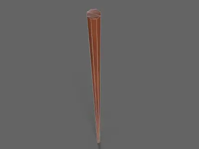 PBR Wushu Stick Wood2 Low-poly 3D model