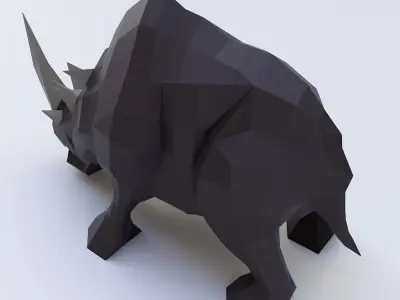 Rhino 3d model rhinoceros Low-poly 3D model