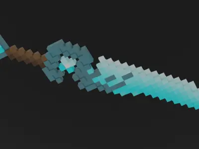 Pixel 3d sword Free 3D model