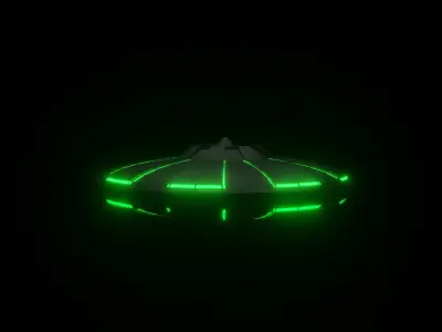 3d Aircraft model ufo in with lights Free 3D model