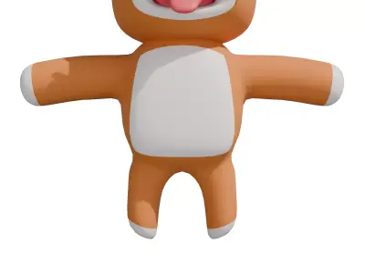 3D model of a cartoon dog  3D model