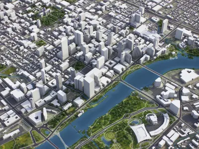 Austin Low-poly 3D model