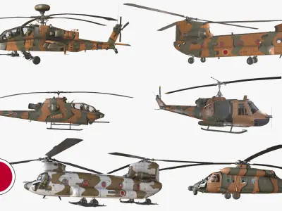Japan Ground Self Defense Force Helicopters Collection 