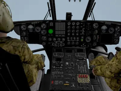 MH-53E Sea Dragon US Navy 2 Basic Animation Low-poly 3D model