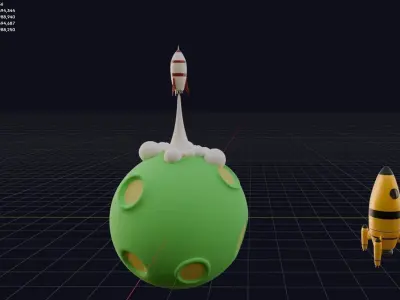Cartoon Rockets   3D model