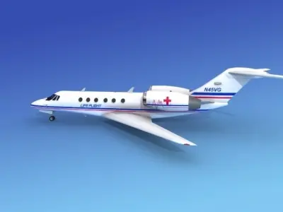 Cessna Citation X Life Flight 3D model