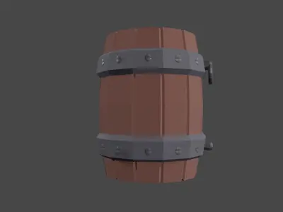 Barrel low poly game ready Free low-poly 3D model