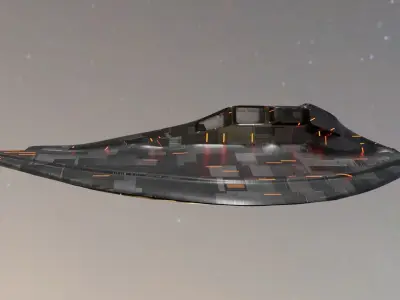 Aircraft Commercial Spaceship Cockpit Game ready Low-poly 3D model