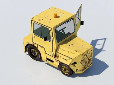 Harlan HT Light Tractor Aircraft Baggage Tug Low Poly weathered Low-poly 3D model