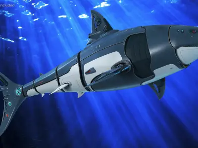 Shark Robot Rigged for Cinema 4D 3D model