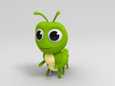 Worm Character 3D model