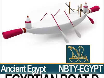 Ancient Egypt Boat D 3D model