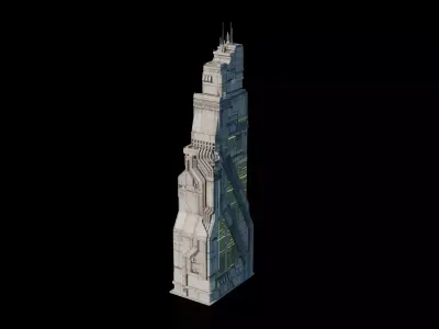 Cyberpunk Building 6 Low-poly 3D model purchase