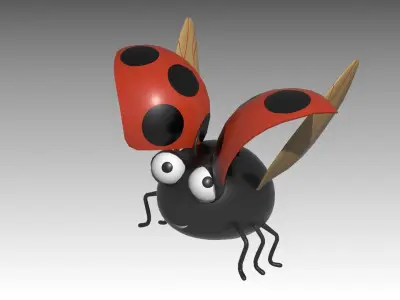 Ladybird Toon Animated Low-poly 3D model