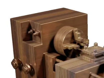 Wooden Lathe Toy Low-poly 3D model