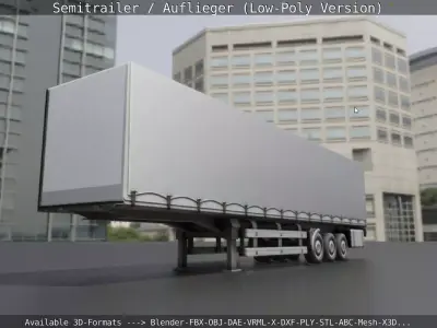 Semitrailer - Auflieger - Low-Poly Version Low-poly 3D model
