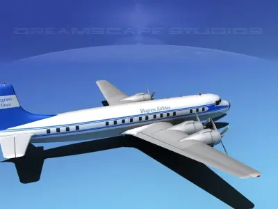 Douglas DC-7C Bluegrass Airlines 3D model