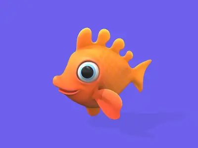 Cartoon fish Low-poly 3D model