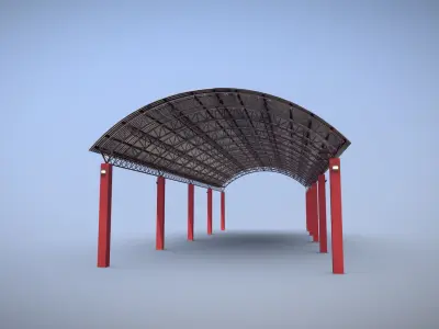 WAHQ Firefighter Hangar Low-poly 3D model