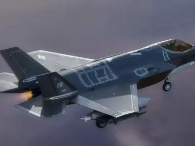 F35A Lightning II - Fully Rigged - with high resolution cocpit Low-poly 3D model