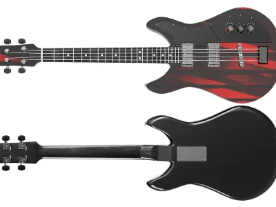 Bass Guitar Part 2 Low-poly 3D model