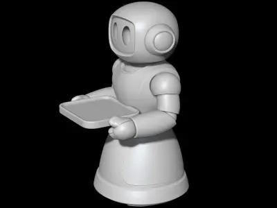 Robot Waiter 3D Model STL File 3D print model purchase