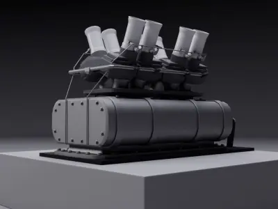 Supercharger type A Low-poly 3D model