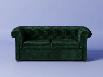 Velvet Chesterfield sofa Free 3D model