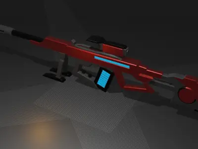 Futuristic sniper Low-poly 3D model