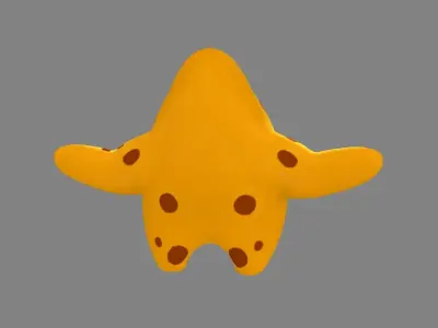 Cartoon starfish mascot - sea monster Low-poly 3D model