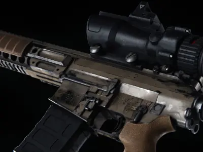 L129A1 Assault Rifle Low-poly 3D model