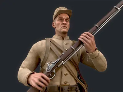 Soldier 1 version 2  Low-poly 3D model