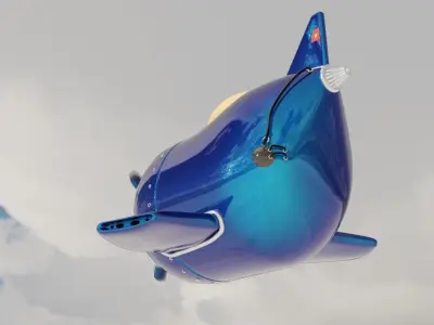Catoon Plane Low-poly 3D model