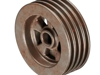 Rusty Metal Pulley 3D model