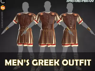 MENS GREEK OUTFIT 3D model