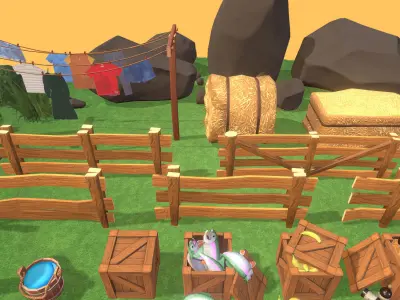 Cartoon Farm Assetpack Low-poly 3D model