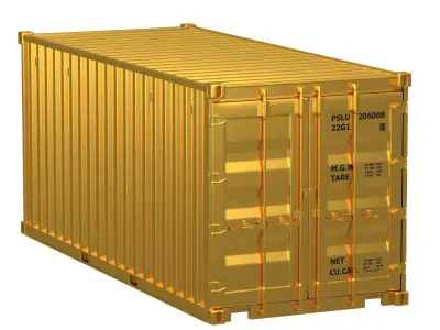 20 ft Container Gold 3D model